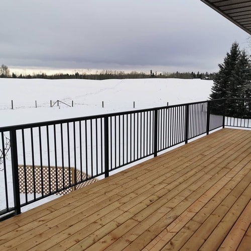 Aluminun picket  Railing in Edmonton Alberta for deck.