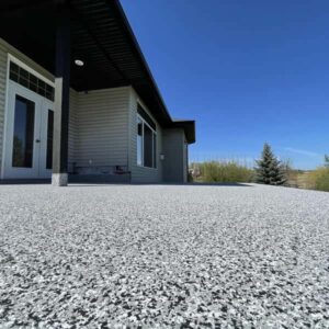 Grey Flexstone deck installed by CBS Alberta in Edmonton