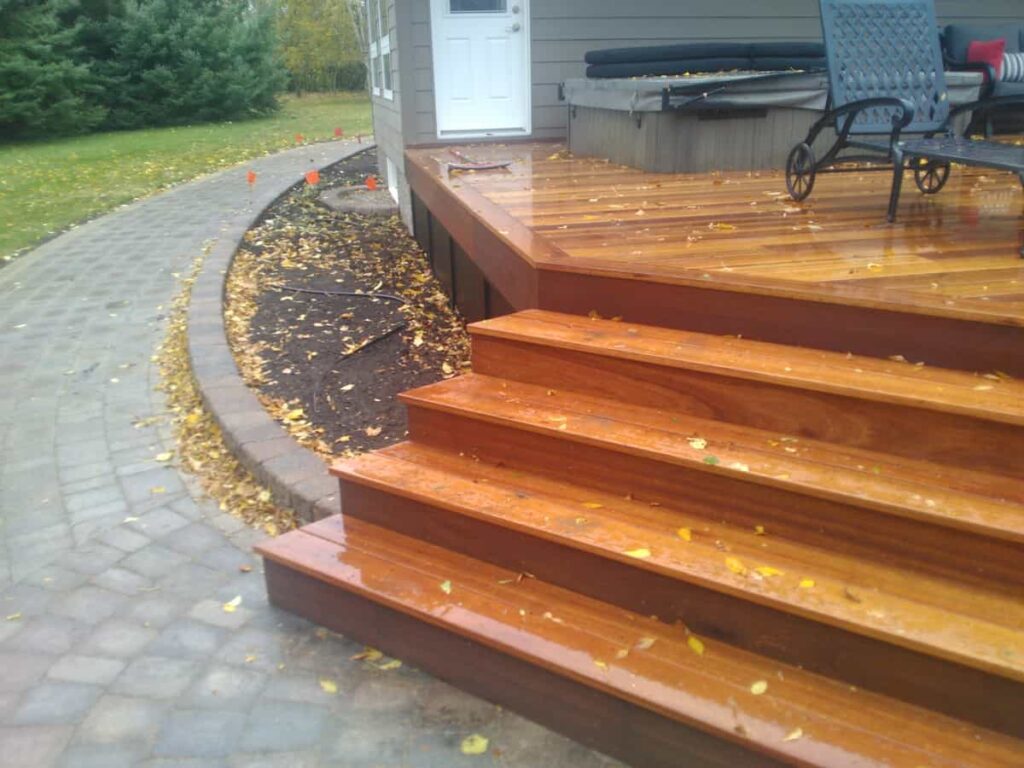 Deck with stairs built by deck builders in Edmonton - CBS Alberta